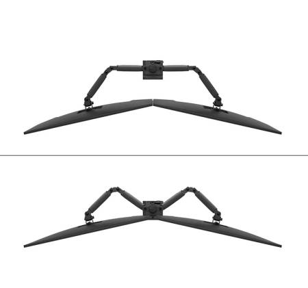 Neomounts Nero Double Flat Screen Desk Mount (phone holder+Quick-fix clamp/grommet)