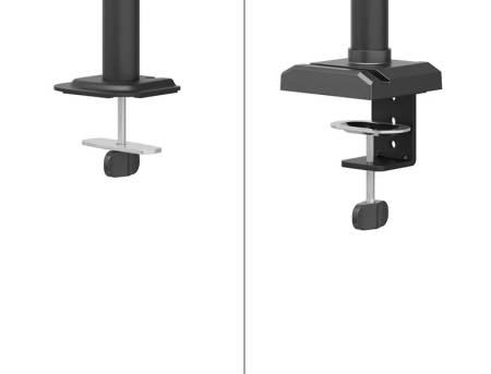 Neomounts Nero Double Flat Screen Desk Mount (phone holder+Quick-fix clamp/grommet)