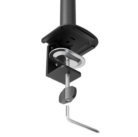 Neomounts Nero Triple Flat Screen Desk Mount (phone holder+Quick-fix clamp/grommet)