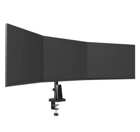 Neomounts Nero Triple Flat Screen Desk Mount (phone holder+Quick-fix clamp/grommet)