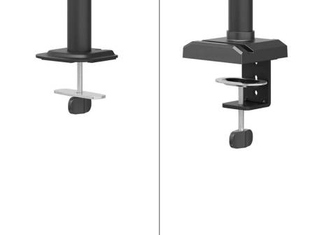 Neomounts Nero Triple Flat Screen Desk Mount (phone holder+Quick-fix clamp/grommet)