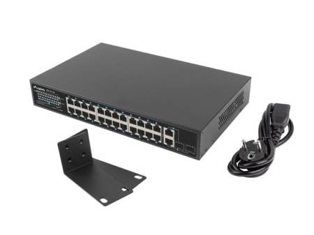 Lanberg Switch 24 x 100MB POE+/2 x Combo Rack 19" Gigabit Ethernet