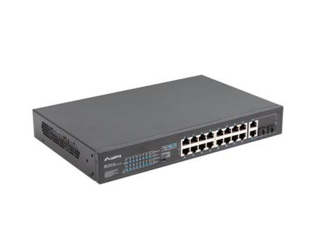 Lanberg switch 16x 100mb poe+/2x 1GB/1x sfp unmanaged rack 10" & 19" gigabit ethernet 150w