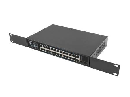 Lanberg switch 24x 100mb poe+/2x combo rack 19" gigabit ethernet 360w v2