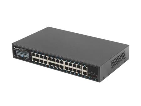 Lanberg switch 24x 1GB poe+/2x GB 2x sfp rack 19" gigabit ethernet 250w