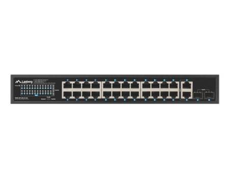 Lanberg switch 24x 1GB poe+/2x GB 2x sfp rack 19" gigabit ethernet 250w