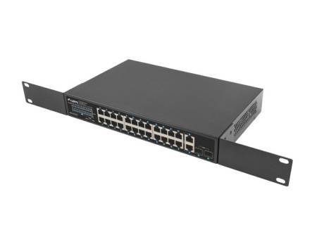 Lanberg switch 24x 1GB poe+/2x GB 2x sfp rack 19" gigabit ethernet 250w