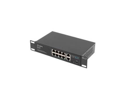 Lanberg switch 8x 100mb poe+/2x 1GB unmanaged rack 10"/19" gigabit ethernet 120w