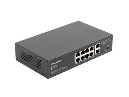 Lanberg switch 8x 100mb poe+/2x 1GB unmanaged rack 10"/19" gigabit ethernet 120w