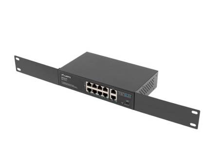 Lanberg switch 8x 100mb poe+/2x 1GB unmanaged rack 10"/19" gigabit ethernet 120w