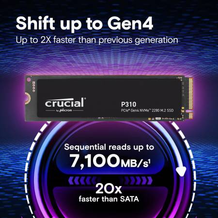 SSD диск Crucial P310 500GB PCIe Gen4 NVMe M.2 CT500P310SSD8