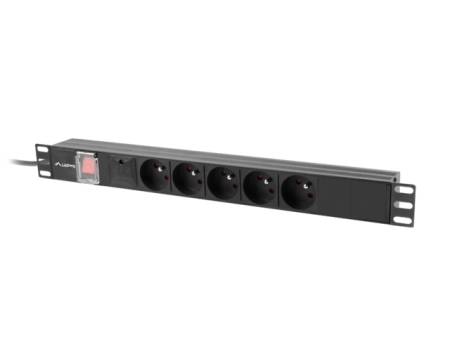 Lanberg power distribution unit (pdu) 19" 1U 10a 2m 5x french outlets black c14