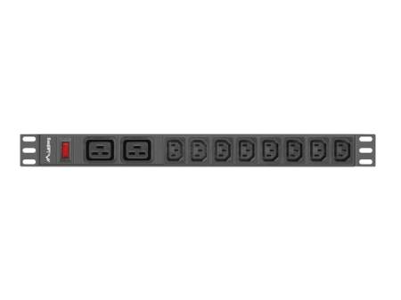 Lanberg power distribution unit (pdu) 19" 1U 16a 2m 2x c19 8x iec c13 sockets black c20