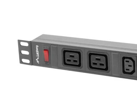 Lanberg power distribution unit (pdu) 19" 1U 16a 2m 2x c19 8x iec c13 sockets black c20