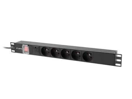 Lanberg power distribution unit (pdu) 19" 1U 16a 2m 5x french outlets black