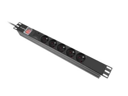 Lanberg power distribution unit (pdu) 19" 1U 16a 2m 5x french outlets black