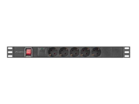 Lanberg power distribution unit (pdu) 19" 1U 16a 2m 5x schuko outlets black