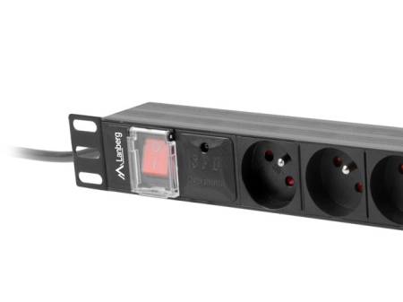 Lanberg power distribution unit (pdu) 19" 1U 16a 2m 8x french outlets black