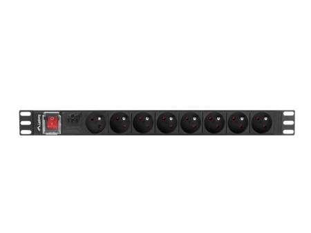 Lanberg power distribution unit (pdu) 19" 1U 16a 2m 8x french outlets black