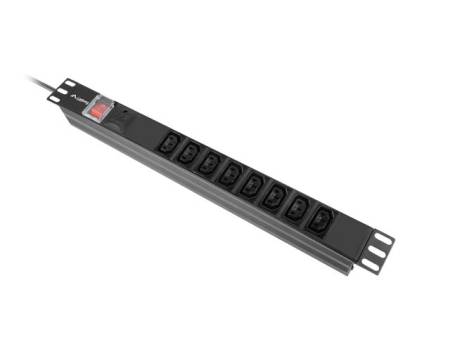 Lanberg power distribution unit (pdu) 19" 1U 16a 2m 8x iec c13 sockets black c20