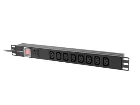 Lanberg power distribution unit (pdu) 19" 1U 16a 2m 8x iec c13 sockets black c20