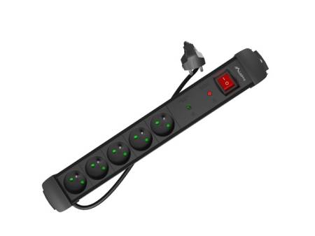 Lanberg surge protector sp1 1.5m 5x french outlets black