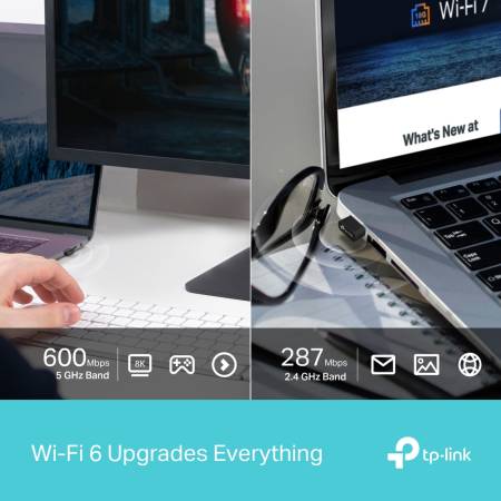 Безжичен USB 2-лентов адаптер TP-Link Archer TX10UB Nano AX900 Wi-Fi 6 Bluetooth 5.3