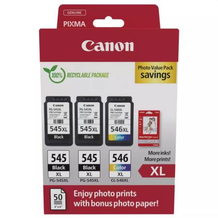 Canon PG-545XLx2/CL-546XL PVP + Canon Plus Glossy II PP-201
