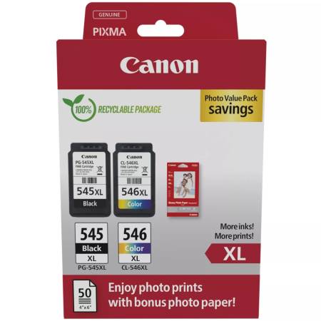 Canon PG-545XL/CL-546XL PVP + Canon Plus Glossy II PP-201