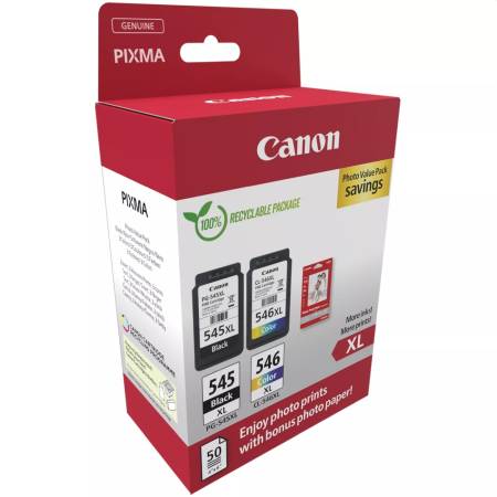 Canon PG-545XL/CL-546XL PVP + Canon Plus Glossy II PP-201