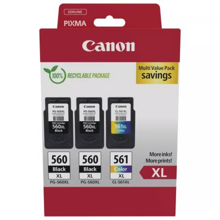 Canon PG-560XL x2/CL-561XL Multi pack + Canon Plus Glossy II PP-201