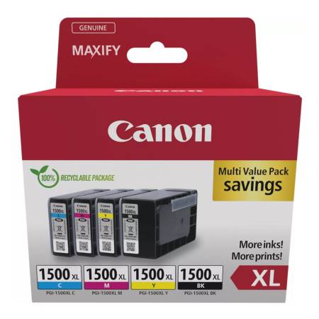 Canon PGI-1500XL BK/C/M/Y Multi Pack + Canon Plus Glossy II PP-201