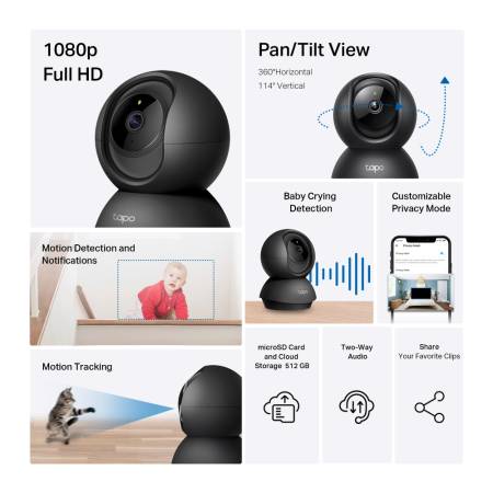 Wi-Fi Pan/Tilt камера за наблюдение TP-Link Tapo C201