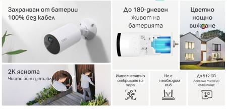 Интелигентна безжична охранителна Indoor/Outdoor камера TP-Link Tapo C410(4-pack)