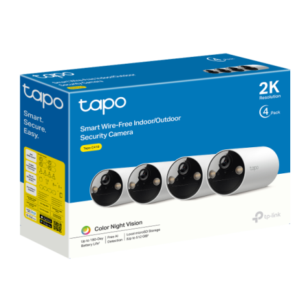 Интелигентна безжична охранителна Indoor/Outdoor камера TP-Link Tapo C410(4-pack)