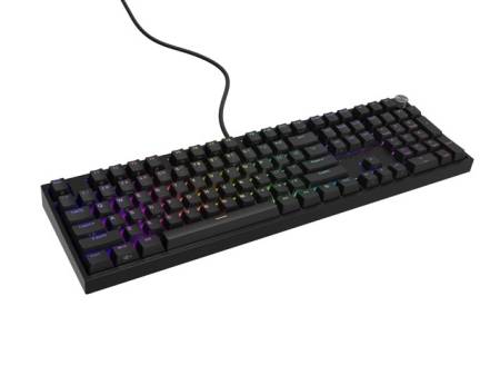 Genesis Mechanical Gaming Keyboard Thor 404 Black RGB Backlight Outemu Peach Silent