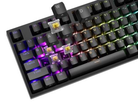 Genesis Mechanical Gaming Keyboard Thor 404 Black RGB Backlight Gateron Yellow Pro