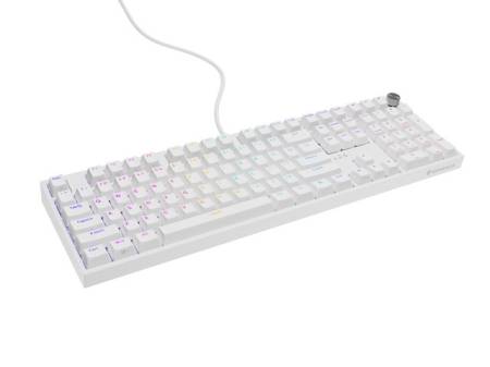 Genesis Mechanical Gaming Keyboard Thor 404 White RGB Backlight Gateron Peach Silent