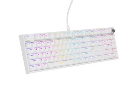 Genesis Mechanical Gaming Keyboard Thor 404 White RGB Backlight Gateron Peach Silent
