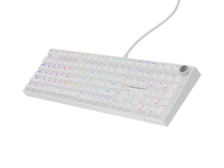 Genesis Mechanical Gaming Keyboard Thor 404 White RGB Backlight Gateron Peach Silent