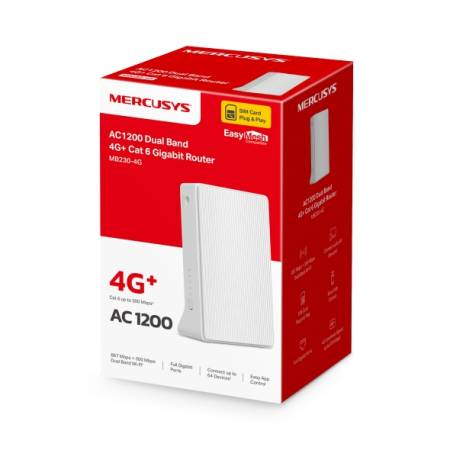 Безжичен Рутер Mercusys MB230-4G 4G+ Cat6 AC1200 Dual Band Gigabit