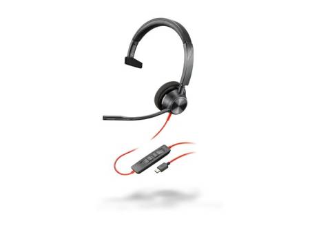 HP Poly Blackwire 3310 Monaural USB-C Headset +USB-C/A Adapter