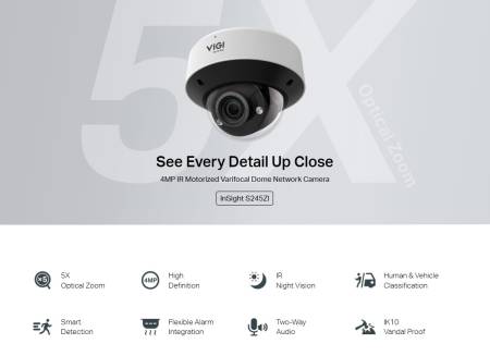 4MP IR моторизирана Wi-Fi Varifocal куполна мрежова камера TP-Link VIGI InSight S245ZI