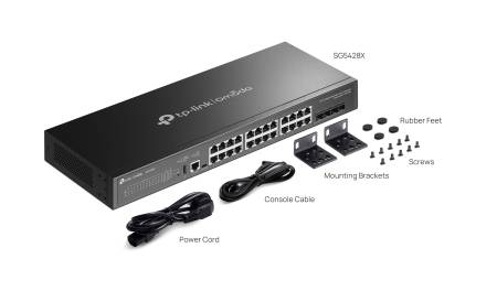 24-портов гигабит L3 управляем комутатор TP-Link Omada SG5428X с 4×10G слота
