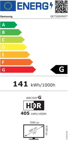 Samsung Neo QLED 75QN990F  8K Mini LED Smart HDR 100Hz(Up to 4K 165Hz) Model 2025