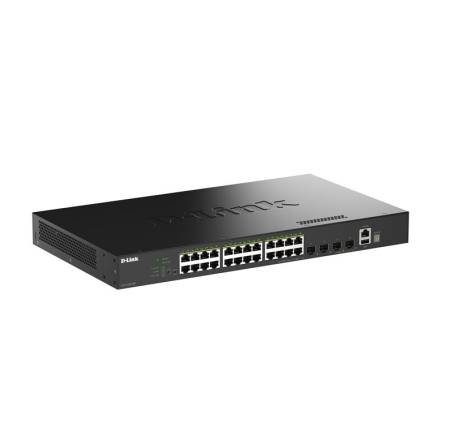 D-Link 24 Ports GE PoE (30W) + 4 Ports 10G SFP+ Smart Managed Switch