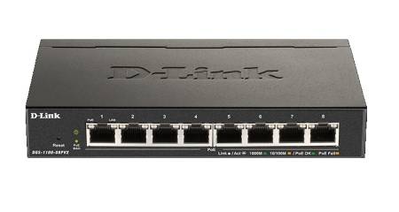 Комутатор D-Link 8-Port PoE Gigabit Smart Managed Switch DGS-1100-08PV2