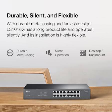 16-портов Gigabit настолен комутатор TP-Link LS1016G