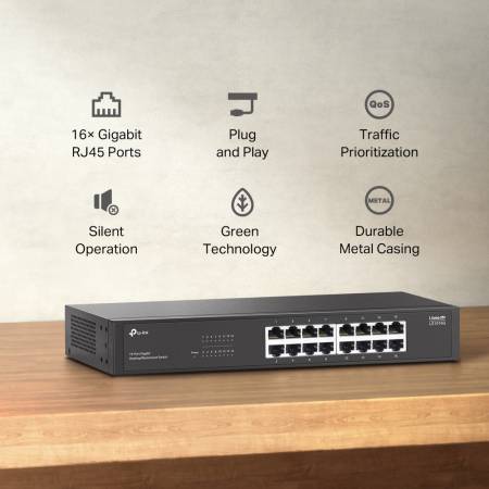 16-портов Gigabit настолен комутатор TP-Link LS1016G