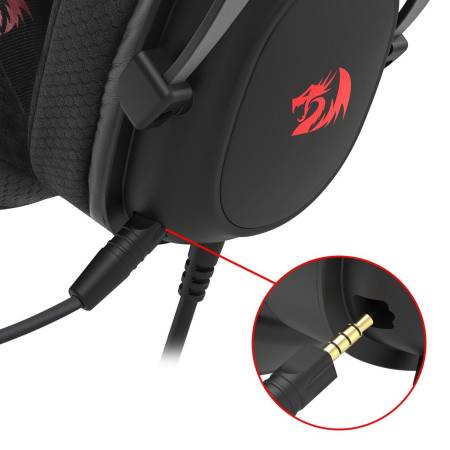 Геймърски стерео слушалки с подвижен микрофон и RGB осветление Redragon Zeus Lite H510-LT